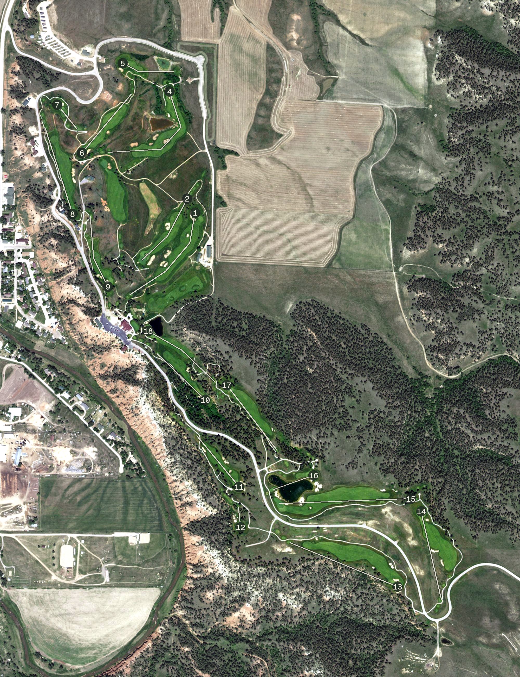 Aerial view of The Golf Club at Devils Tower, WY