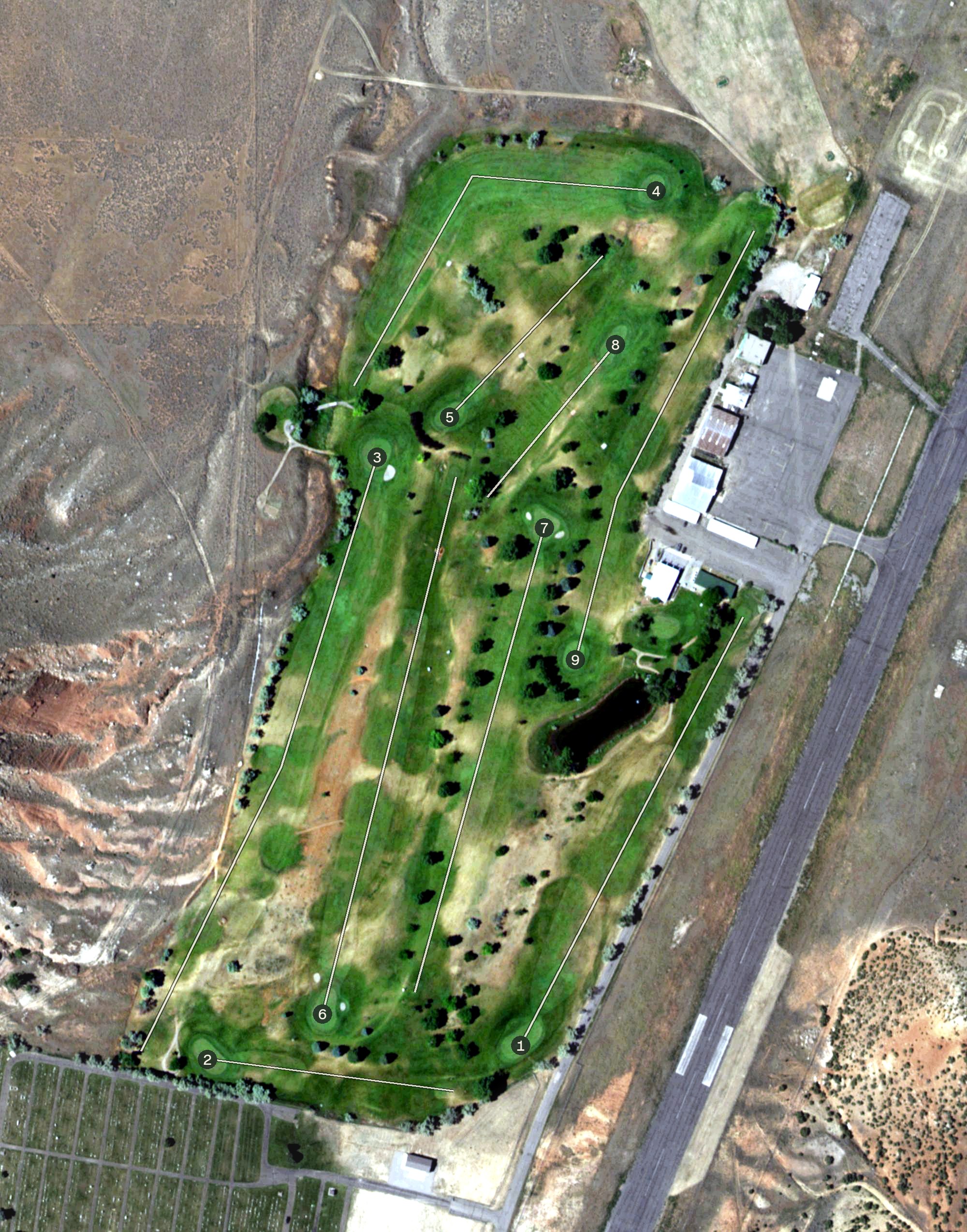 Aerial view of Thermopolis Golf Course, WY
