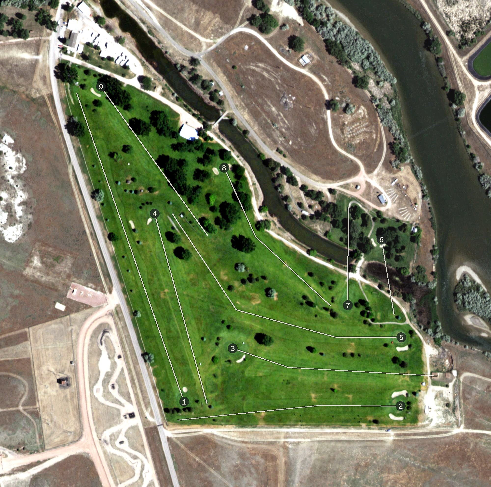 Aerial view of Trail Ruts Golf Course, WY