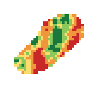 Slope map of the 3rd green at Glenlakes Golf Club