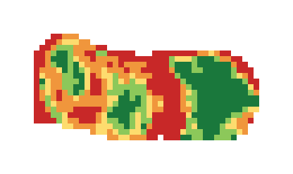 Slope map of the 2nd green at Shoal Creek