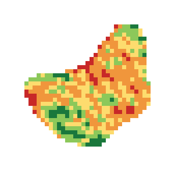 Slope map of the 2nd green at Baywood Greens Golf Course