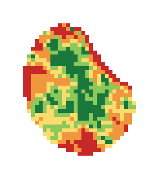 Slope map of the 1st green at Plantation Lakes Golf Course