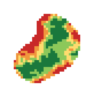 Slope map of the 1st green at Atlantis Golf Club