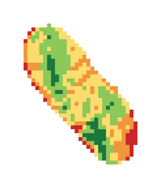 Slope map of the 2nd green at Bay Hill Golf Club