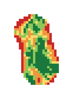 Slope map of the 2nd green at Baytowne Golf Club