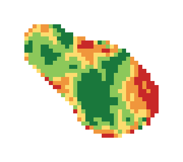 Slope map of the 1st green at Card Sound Golf Club