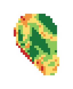 Slope map of the 1st green at Countryside Golf & Country Club