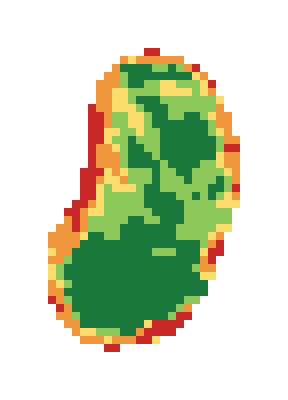 Slope map of the 1st green at Crown Colony Golf & Country Club