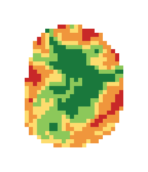 Slope map of the 1st green at Evans Prairie Country Club (The Villages)