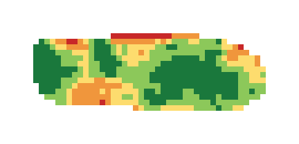 Slope map of the 2nd green at Fiddler's Creek