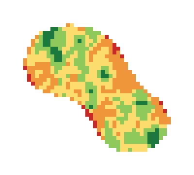 Slope map of the 1st green at Glenview Golf Course