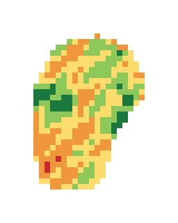 Slope map of the 2nd green at Grande Vista Golf Club