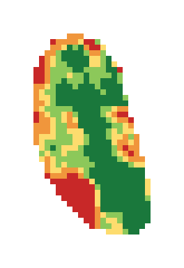 Slope map of the 3rd green at Grey Oaks Country Club