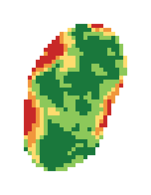 Slope map of the 2nd green at Hawkes Bay Golf course (The Villages)