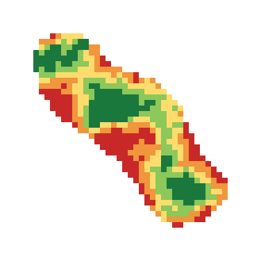 Slope map of the 2nd green at Heritage Bay Golf and Country Club