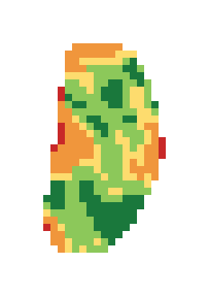 Slope map of the 1st green at Killian Greens