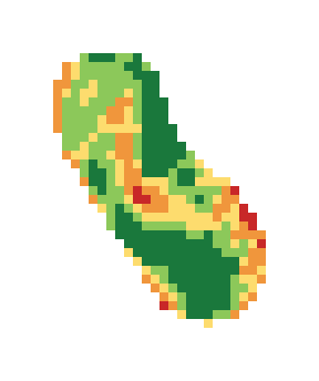 Slope map of the 2nd green at Links of Sandpiper