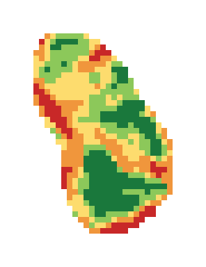 Slope map of the 1st green at Marsh Valley Country Club