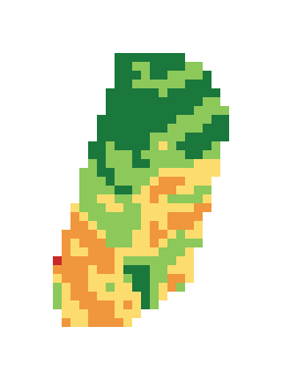 Slope map of the 2nd green at Palmetto Golf Course