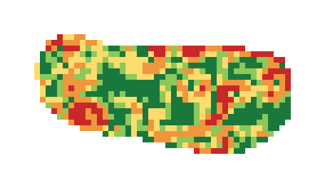 Slope map of the 2nd green at Panther National