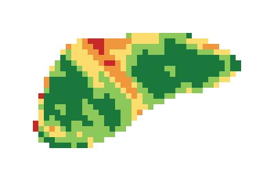 Slope map of the 3rd green at Silver Fox Course