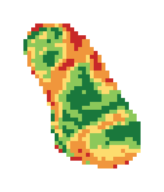 Slope map of the 2nd green at Spring Run Golf Club