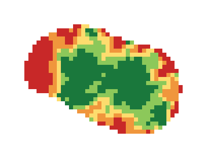 Slope map of the 18th green at Tesero Golf Club