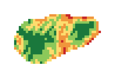 Slope map of the 2nd green at The Golf Club at North Hampton