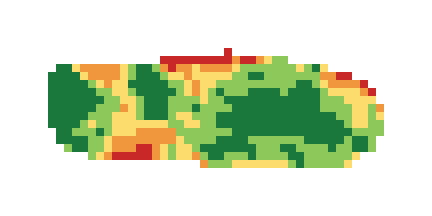 Slope map of the 2nd green at The Rookery