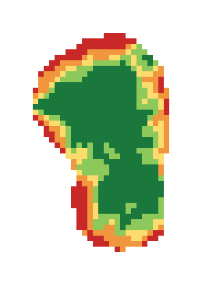 Slope map of the 3rd green at TPC Sawgrass