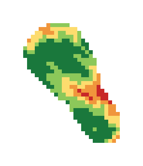 Slope map of the 1st green at Bentwater Golf Club
