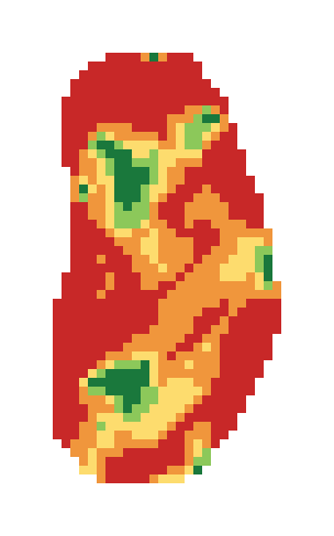 Slope map of the 2nd green at Eagle Watch Golf Club
