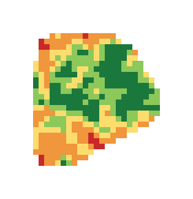 Slope map of the 2nd green at Magnolia