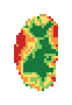 Slope map of the 2nd green at Marshwood