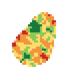 Slope map of the 2nd green at Okefenokee Golf and Country Club