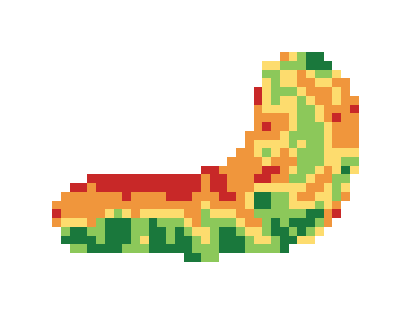 Slope map of the 2nd green at Palmetto