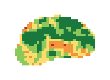 Slope map of the 14th green at Sandy Run Golf Club