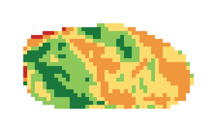 Slope map of the 2nd green at Lake Panorama National Golf Course
