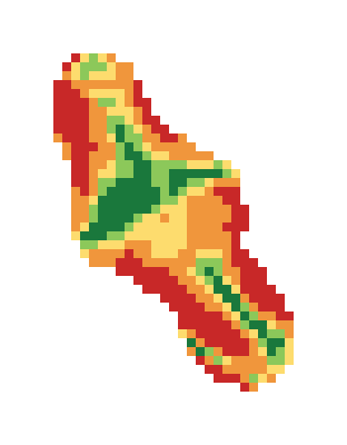 Slope map of the 2nd green at Quail Creek Golf Course