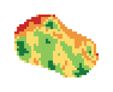 Slope map of the 1st green at Sunnyside Country Club