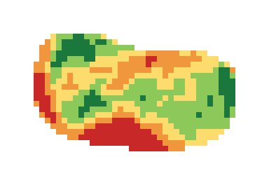 Slope map of the 2nd green at Tournament Club of Iowa
