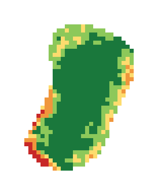 Slope map of the 1st green at Trail Creek Golf Course