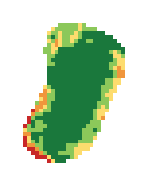 Slope map of the 1st green at White Cloud Nine at Sun Valley