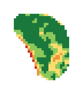 Slope map of the 2nd green at Brookhills Golf Club