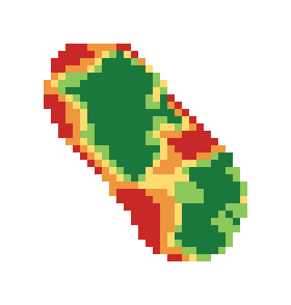 Slope map of the 1st green at Stonewolf Golf Club